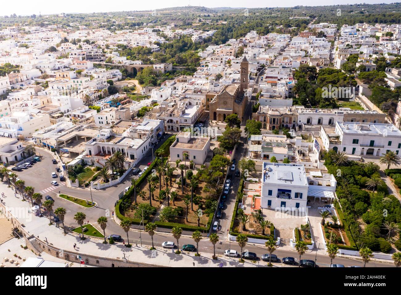 L'Italia, Puglia, della penisola salentina, Lecce Provincia, vista aerea di Santa Maria di Leuca Foto Stock