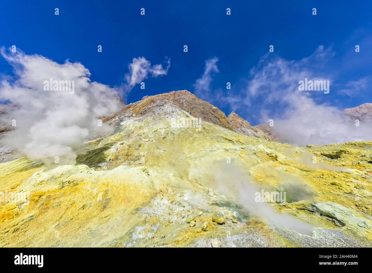 Nuova Zelanda, Isola del nord, Whakatane, fumarole attive di Isola Bianca (Whakaari) Foto Stock