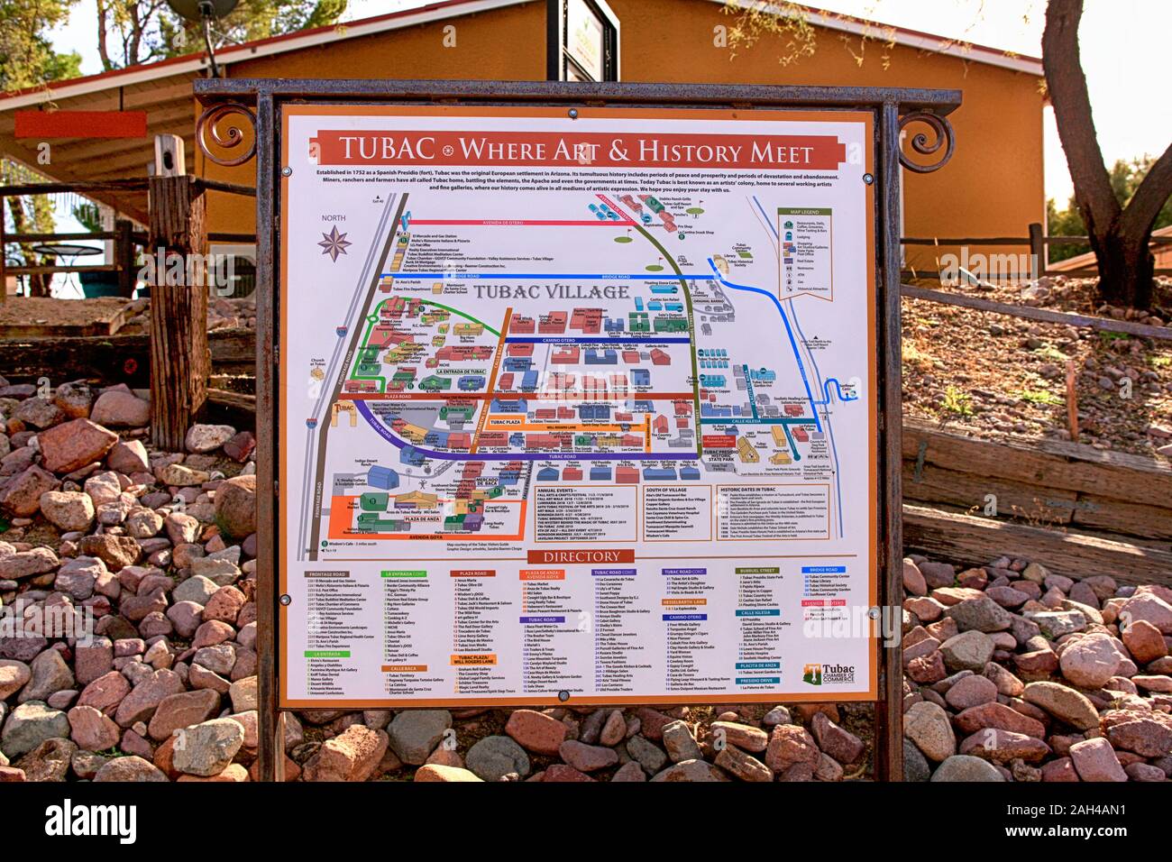 Mappa Turistica in 3D per i turisti per ottenere il meglio da una visita a Tubac, Arizona Foto Stock