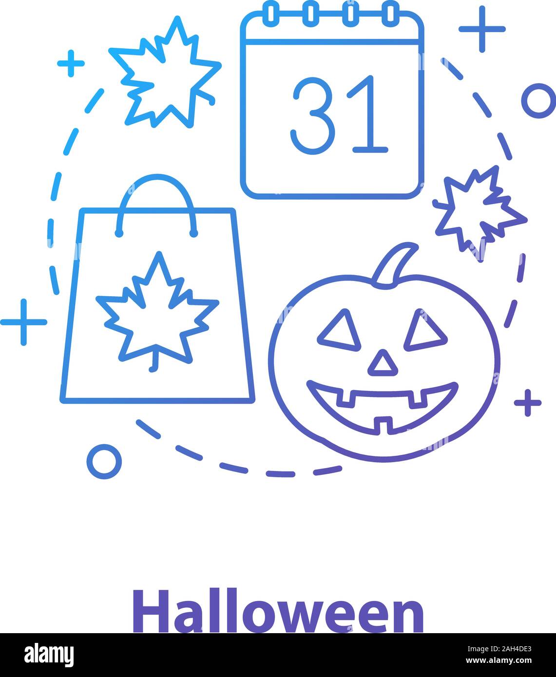 Concetto di Halloween icona. Il 31 ottobre idea sottile linea illustrazione. L'autunno. Il vettore isolato disegno di contorno Illustrazione Vettoriale