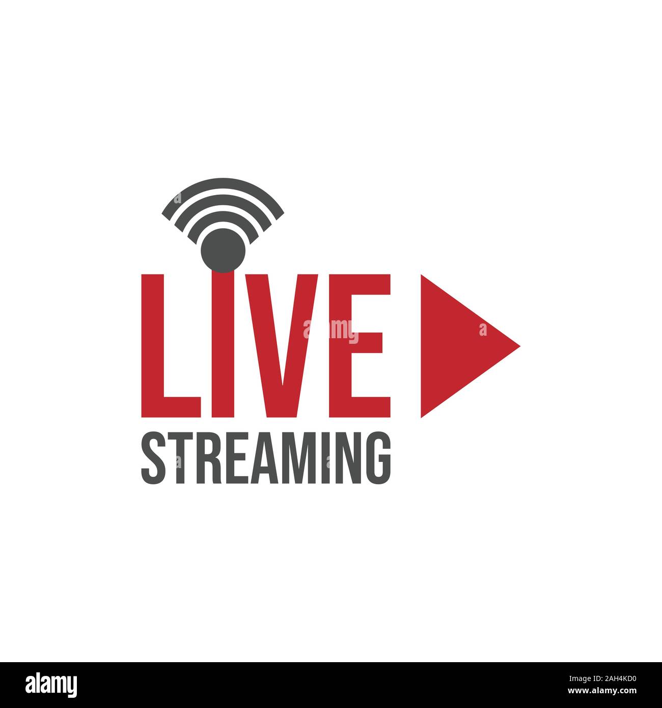 Live stream tv icona logo immagine vettoriale. Live Streaming on-line segno disegno vettoriale Illustrazione Vettoriale