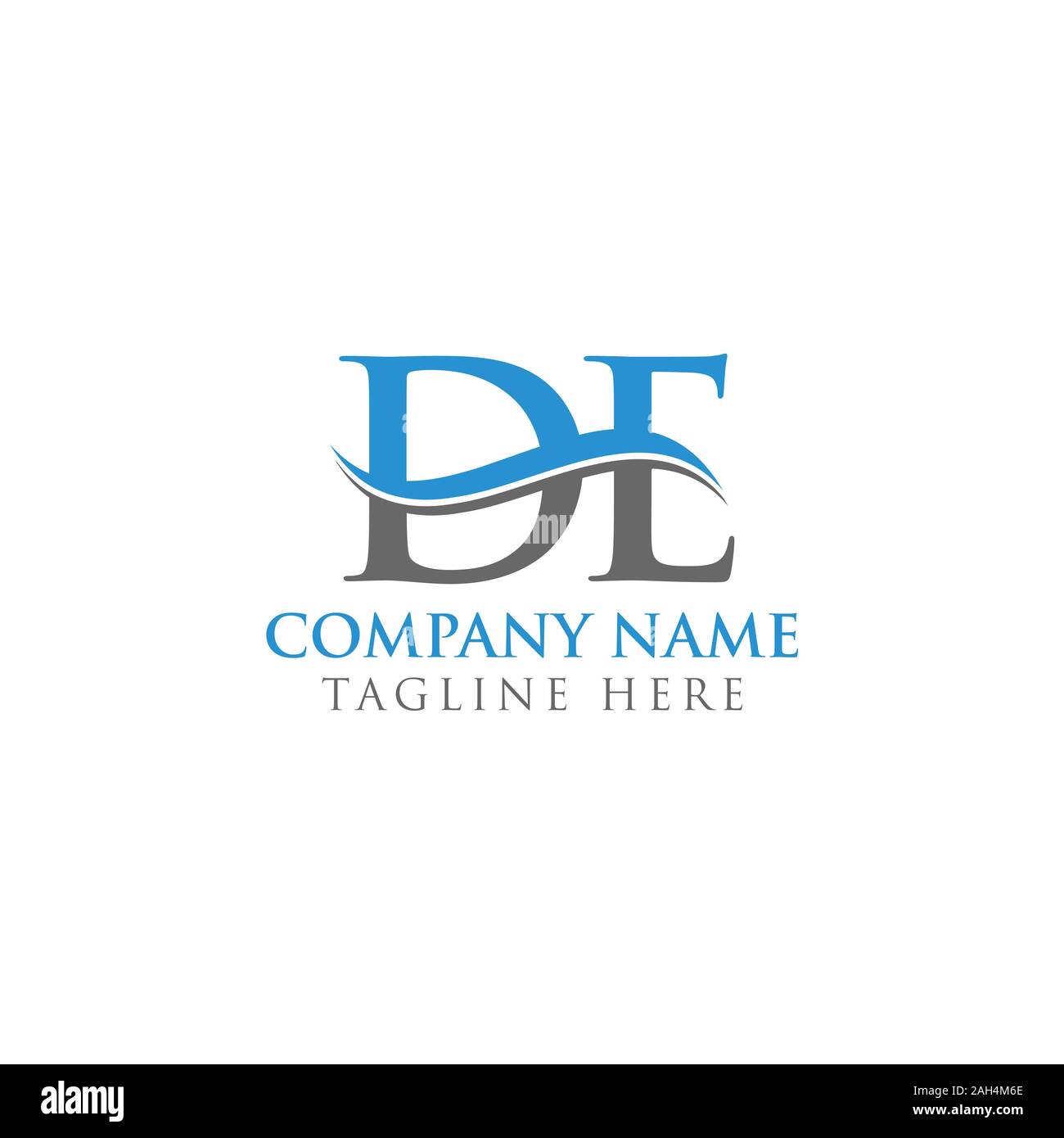 Iniziale de acqua Lettera d'onda con logo moderno creativo tipografia template vettoriale. DE Logo Design Illustrazione Vettoriale