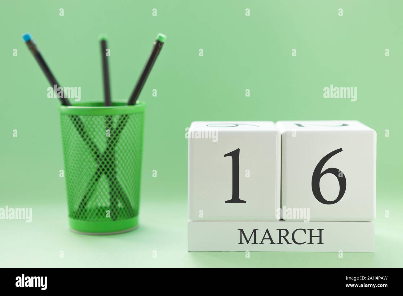 Escursioni Calendario delle due cubi per marzo 16 Foto Stock