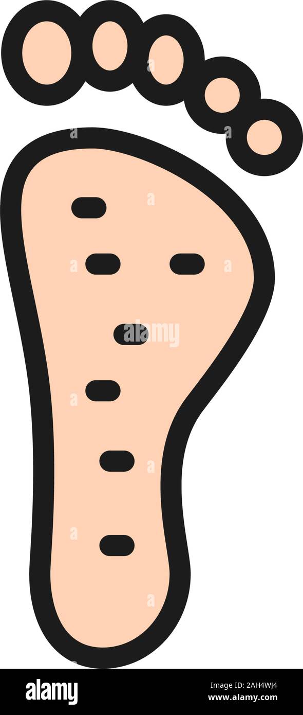 Massaggio Tailandese dei piedi, piede piatto di agopuntura linea di colore icona. Illustrazione Vettoriale