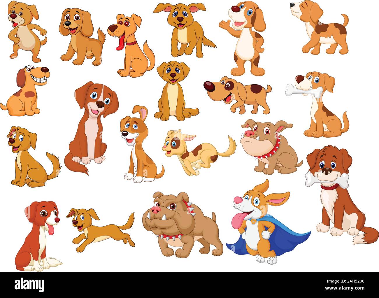 Cartoon cani raccolta Illustrazione Vettoriale