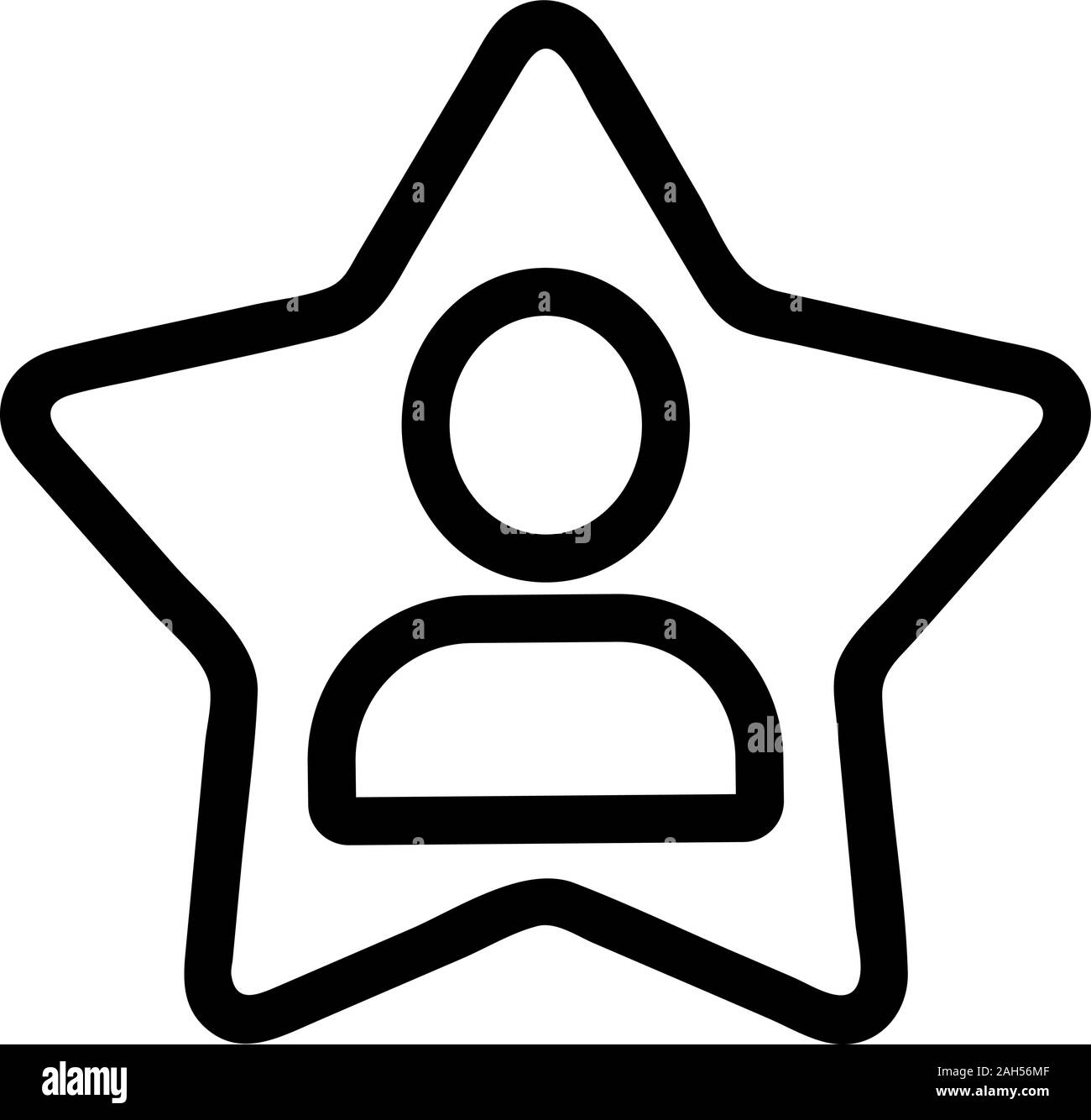 Icona a stella vettore. Illustrazione del simbolo del contorno isolato Illustrazione Vettoriale