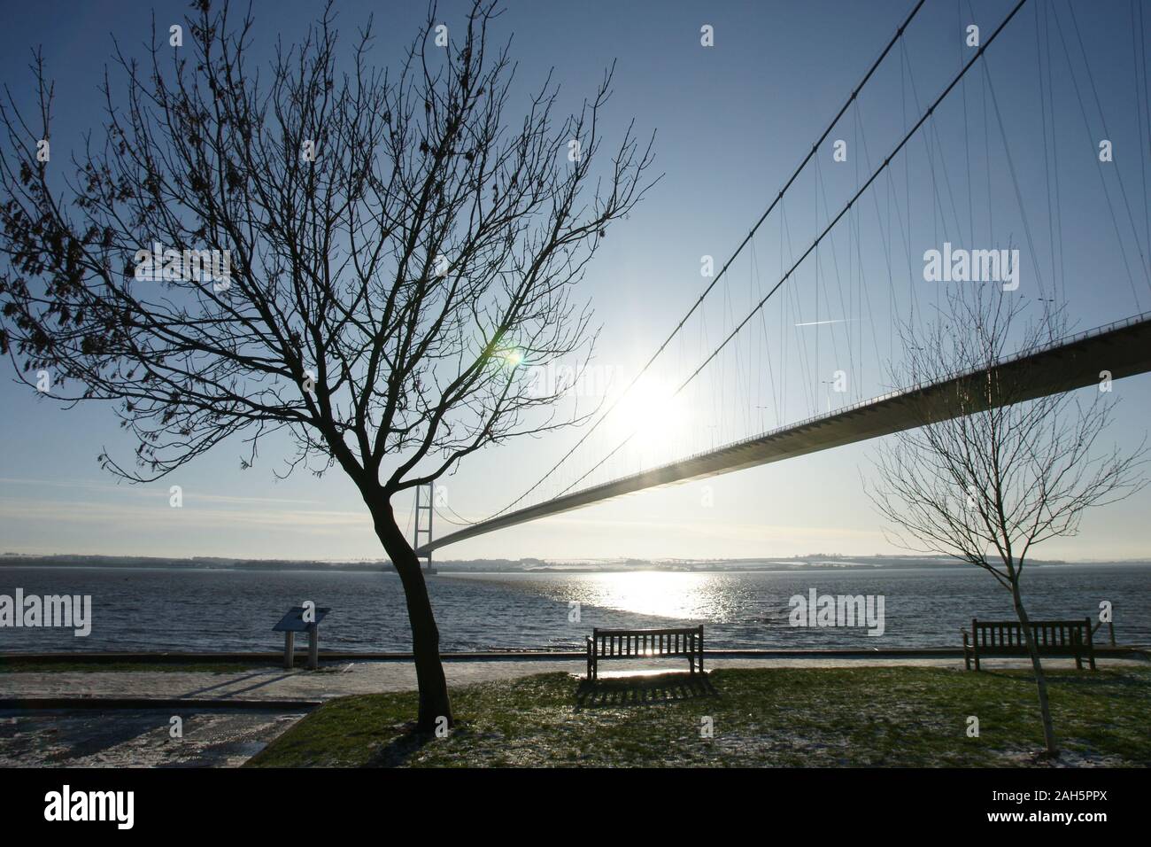 Humber Bridge, Yorkshire Foto Stock