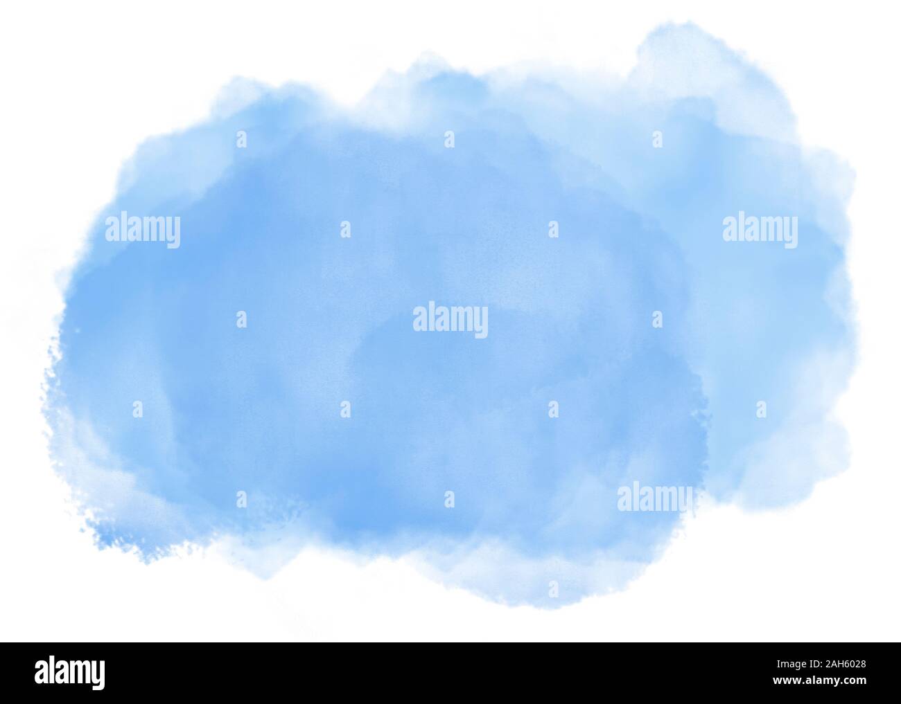 Spazzola blu cloud acquerello splash. Ethereal sfondo per sito web , progettazione del modello o uno sfondo su sfondo bianco. Digital illustrazione astratta Foto Stock