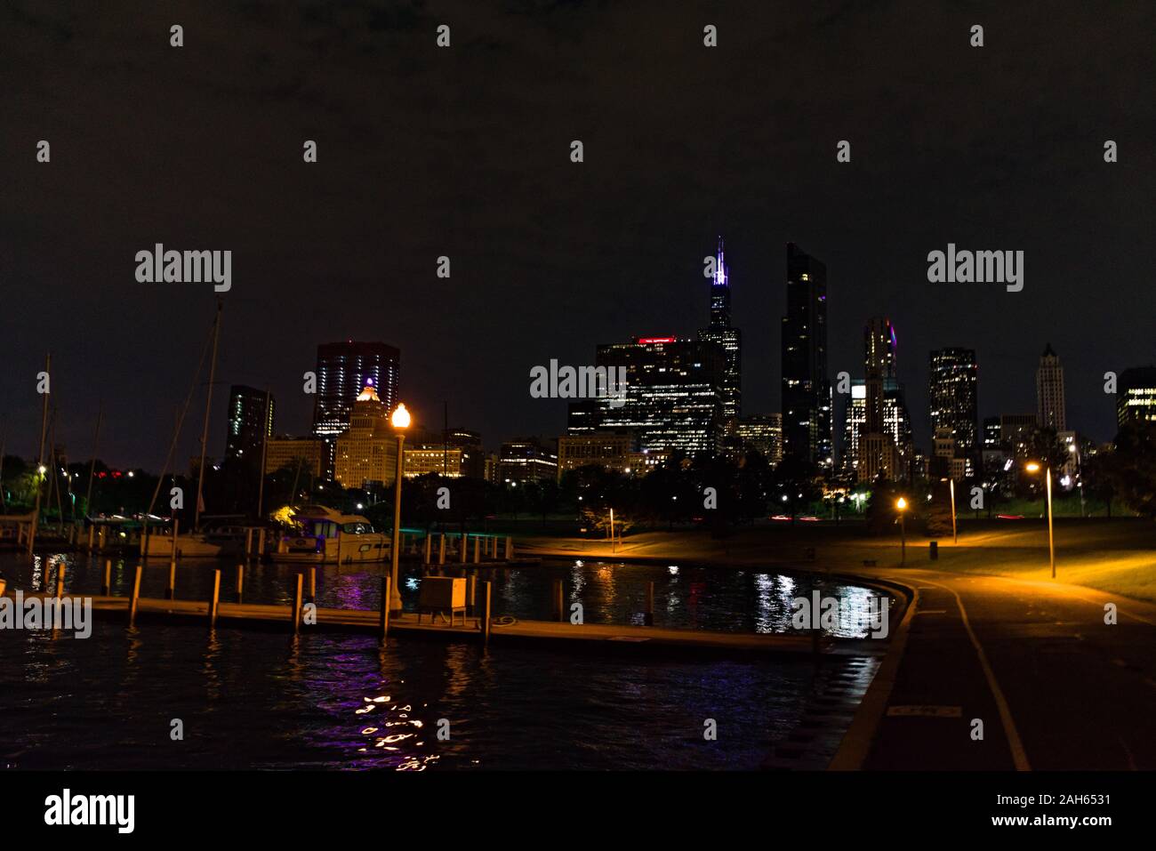 Chicago di notte Foto Stock