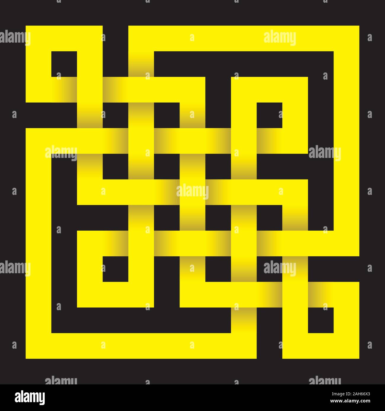 Carta tagliata tile pattern nel nodo celtico stile. Seamless sfondo vettoriale o simbolo con effetto 3D. Illustrazione Vettoriale