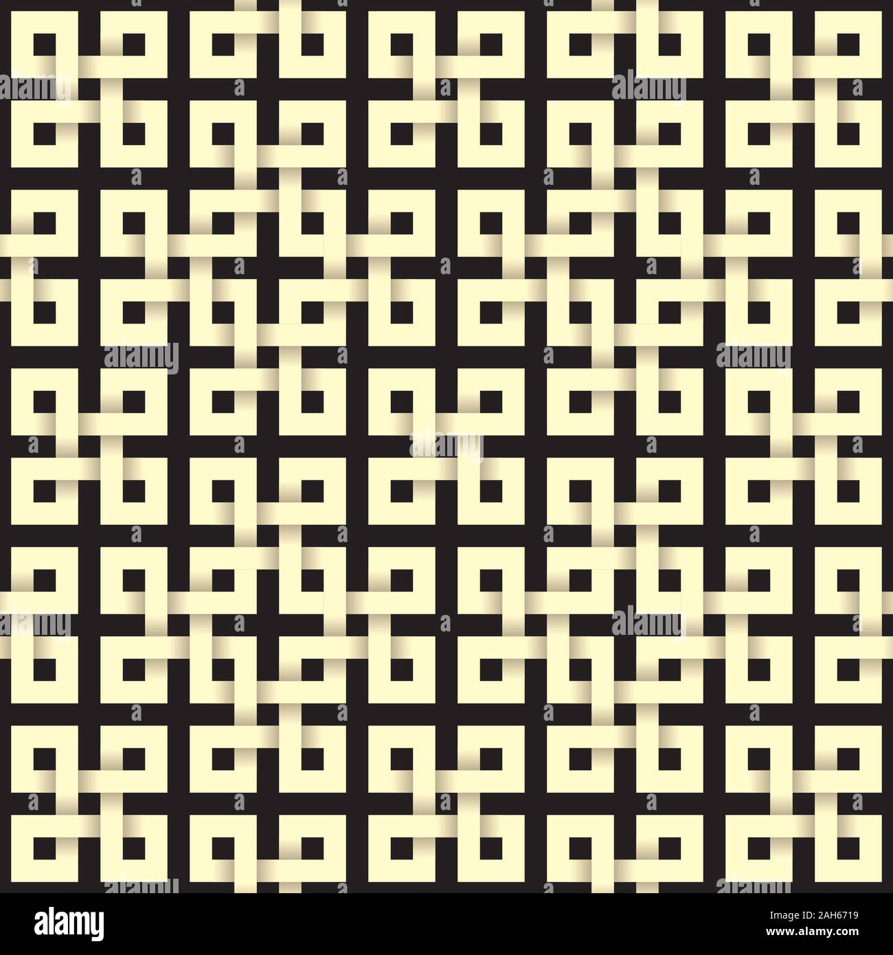 Carta tagliata seamless pattern nel nodo celtico stile. Piastrellabile sfondo vettoriale con effetto 3D. Illustrazione Vettoriale