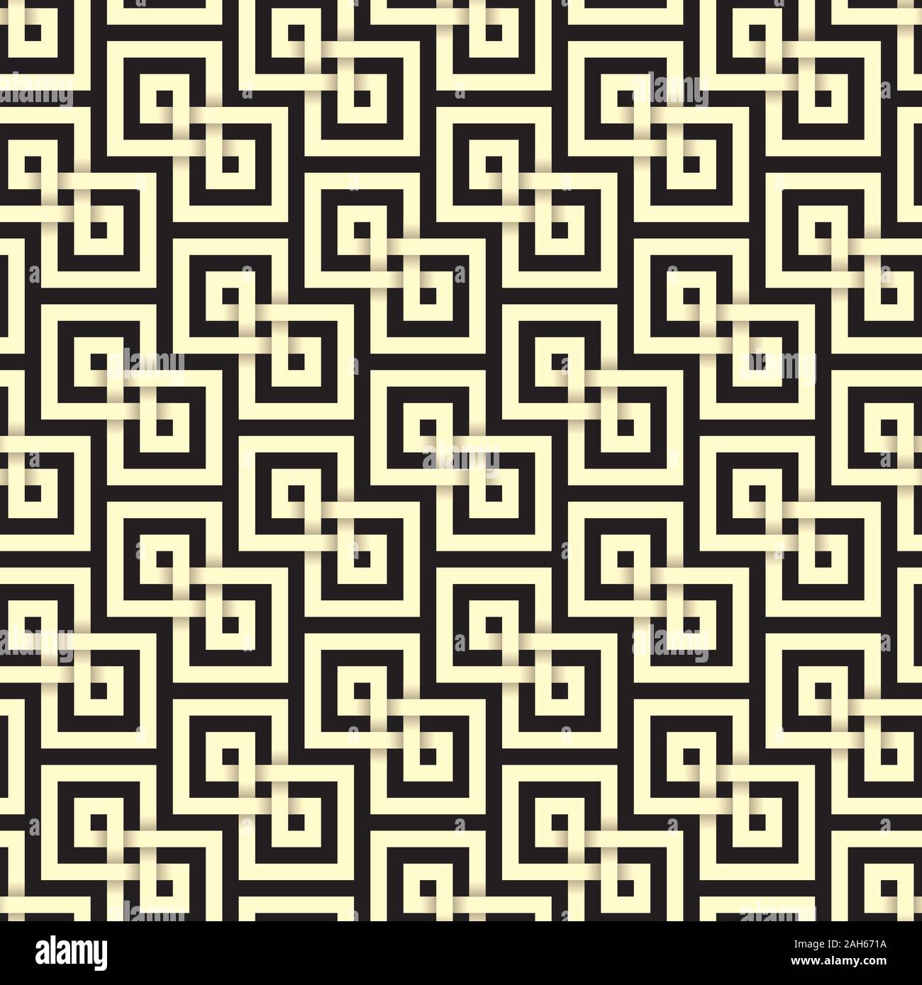 Carta tagliata seamless pattern nel nodo celtico stile. Piastrellabile sfondo vettoriale con effetto 3D. Illustrazione Vettoriale