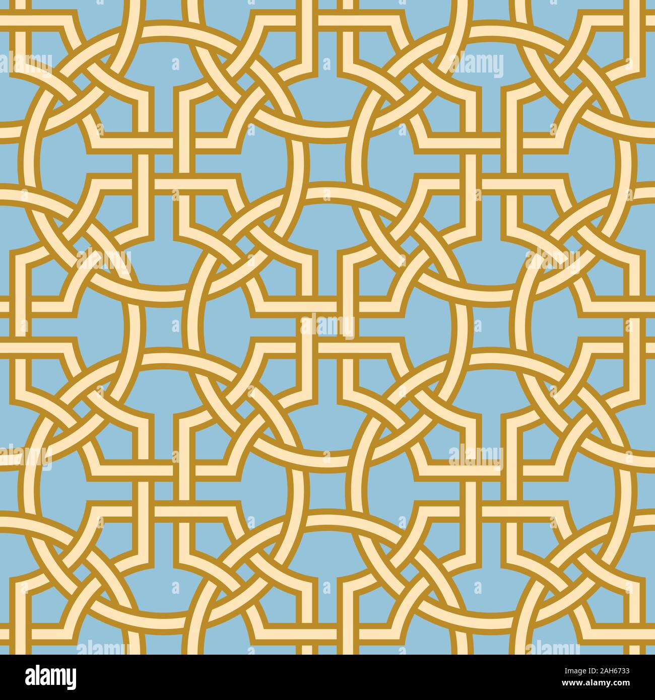 Mettlach o encausto piastrelle seamless pattern nel nodo celtico stile. Piastrellabile sfondo vettoriale. Illustrazione Vettoriale