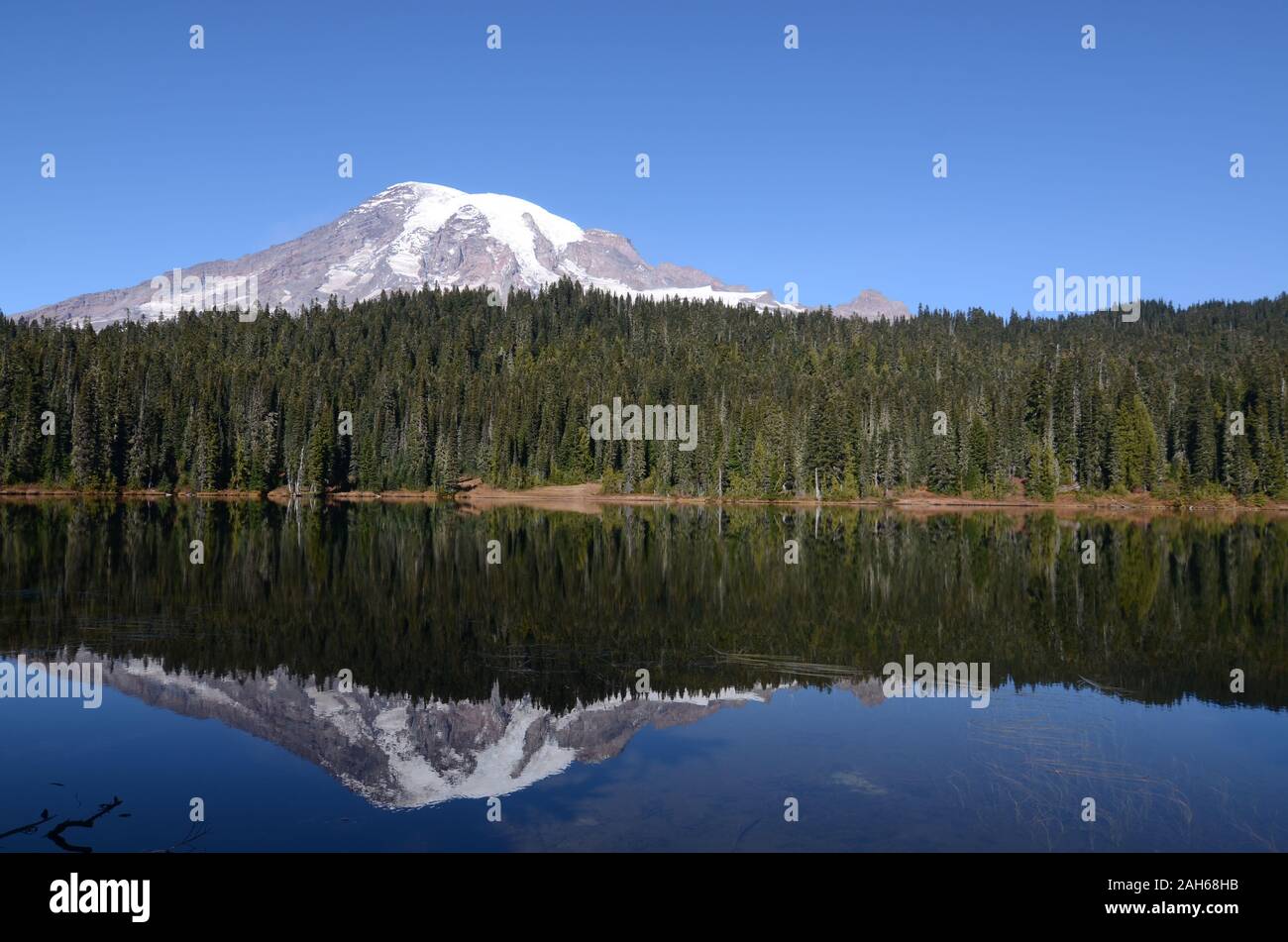 Mt. Rainier vista dal lago di Reflection Foto Stock