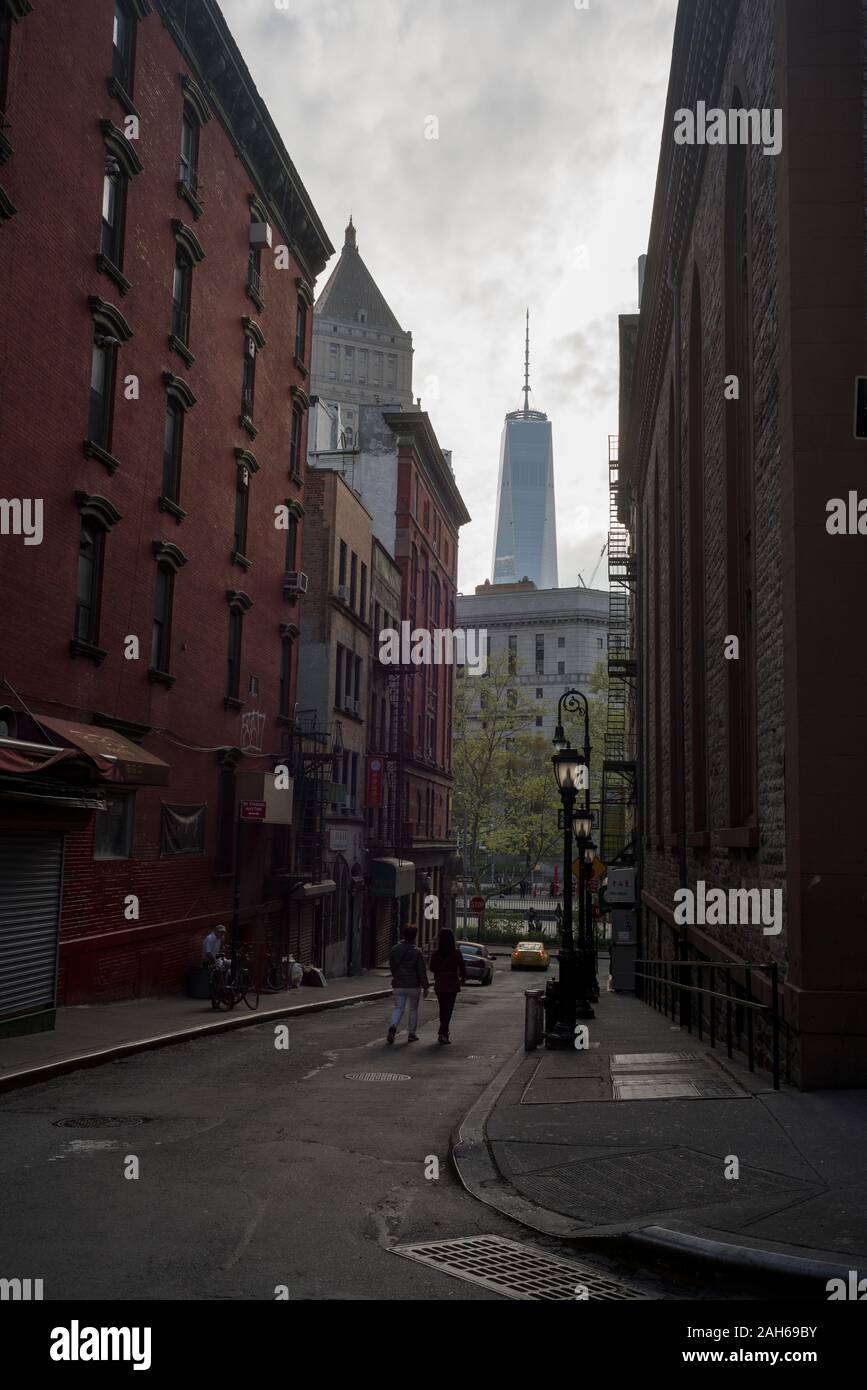 Mosca Street, China Town, New York City, Stati Uniti Foto Stock