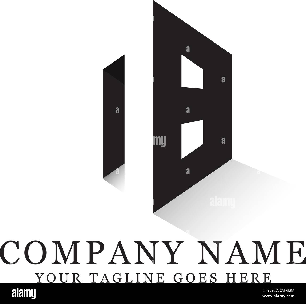 NB Il logo iniziale ispirazione, lo spazio negativo lettera disegni logo Illustrazione Vettoriale