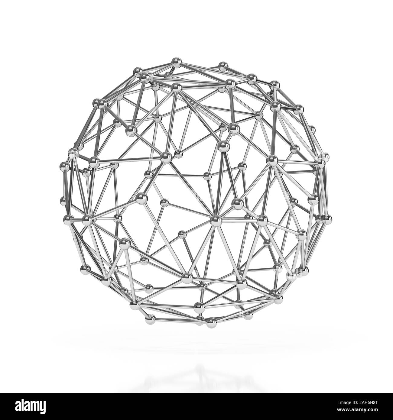 Abstact molecole isolate di rendering su bianco con tracciato di ritaglio Foto Stock