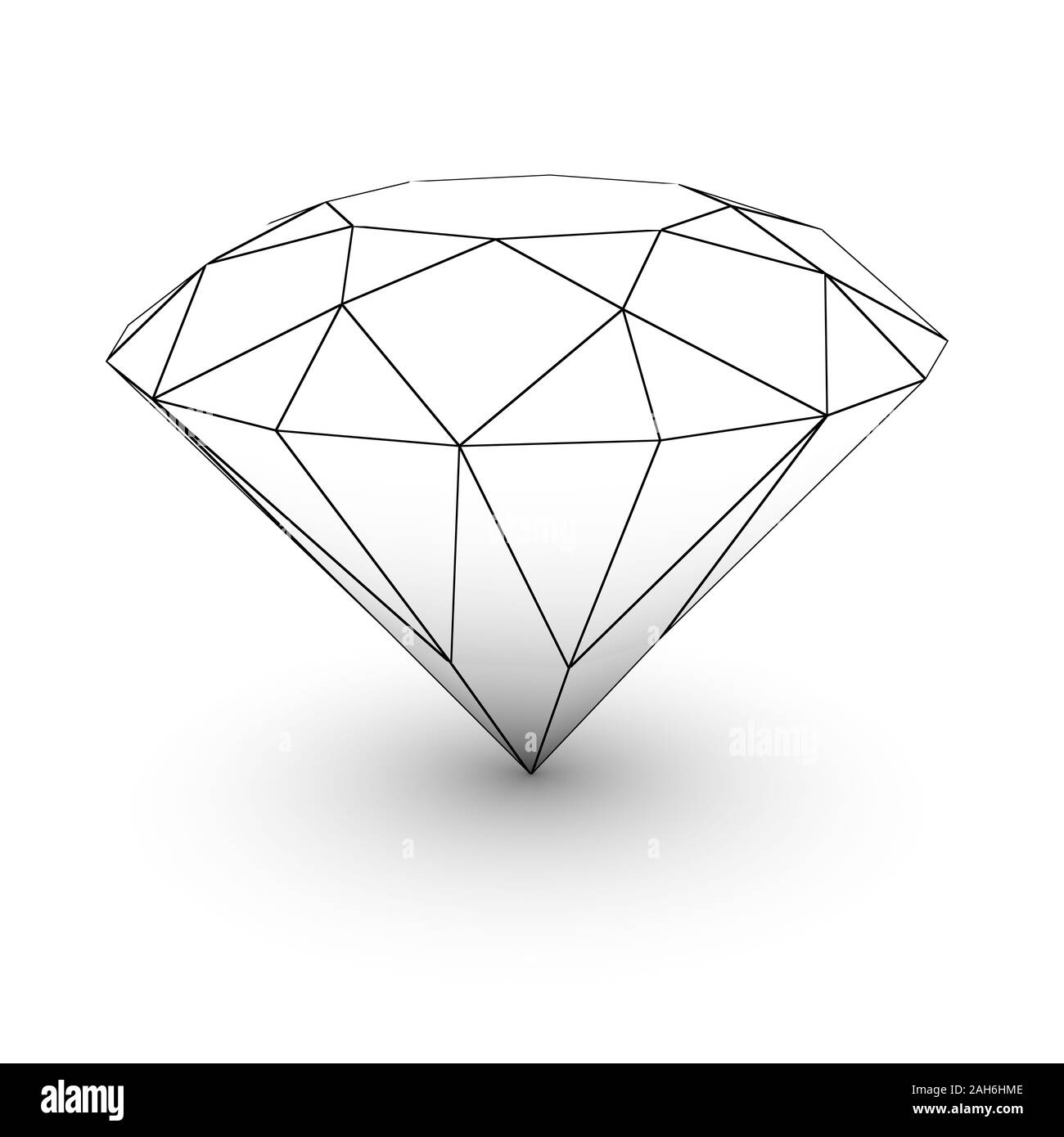 Big Diamond su bianco isolato con tracciato di ritaglio Foto Stock