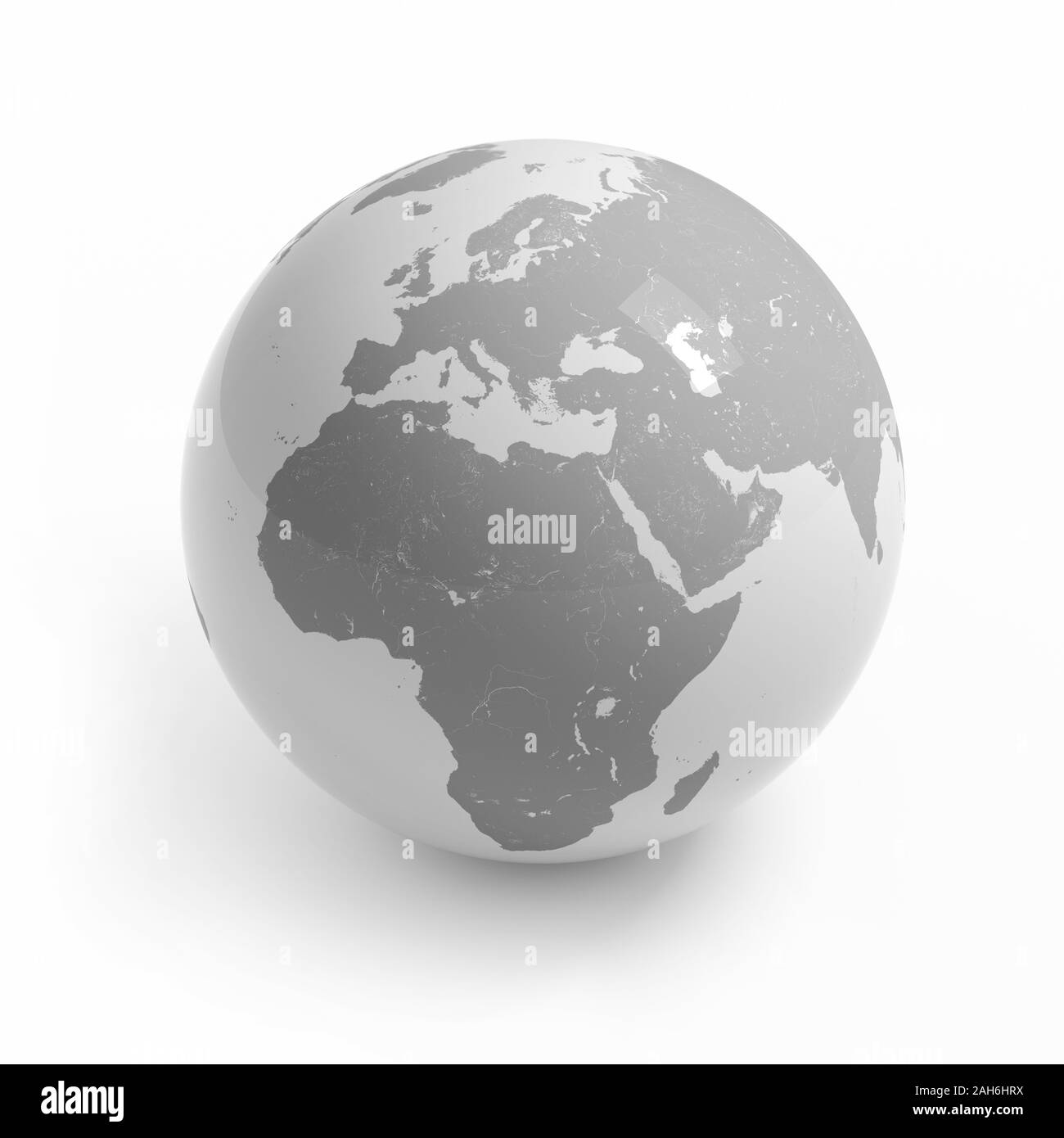 Mappa mondo mondo isolato con percorso di clipping su bianco - Africa, Europa, Asia Foto Stock