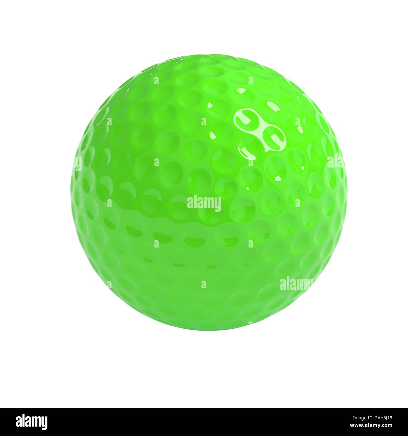 Verde isolato pallina da golf con percorso di clipping - 3D render Foto Stock