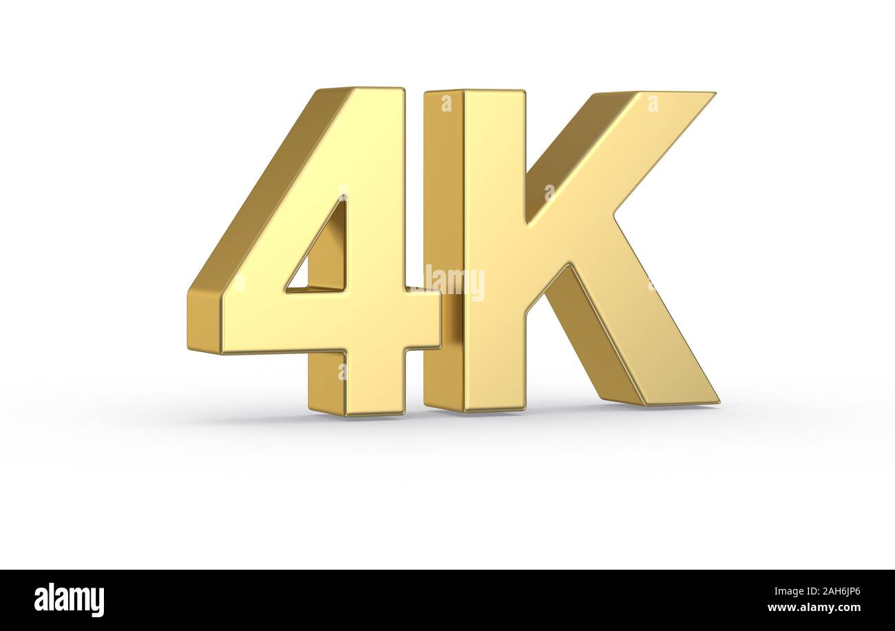 Golden 3D 4K simboli isolati con tracciato di ritaglio Foto Stock