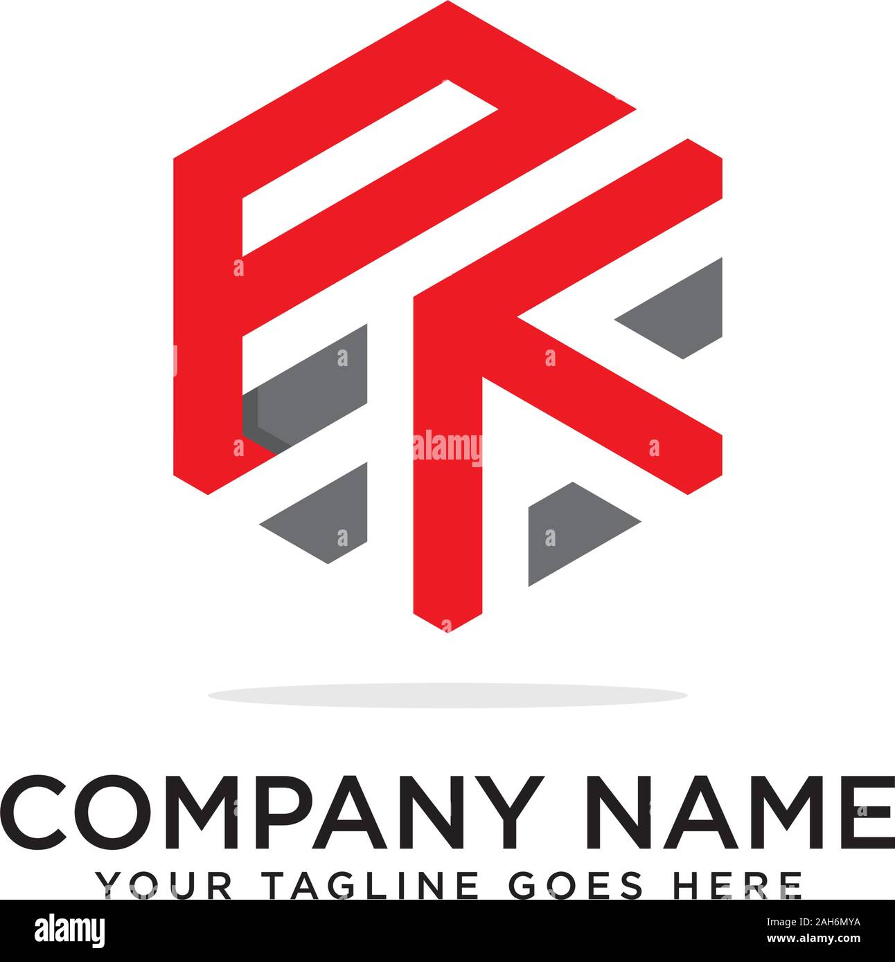 Pk logo esagonale vettore, monogramma modello di logo Illustrazione Vettoriale