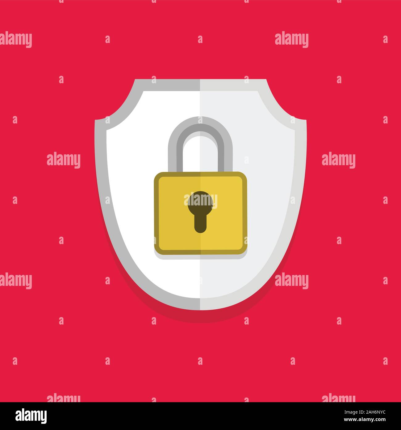 Protezione di sicurezza icona a forma di lucchetto. vettore Illustrazione Vettoriale