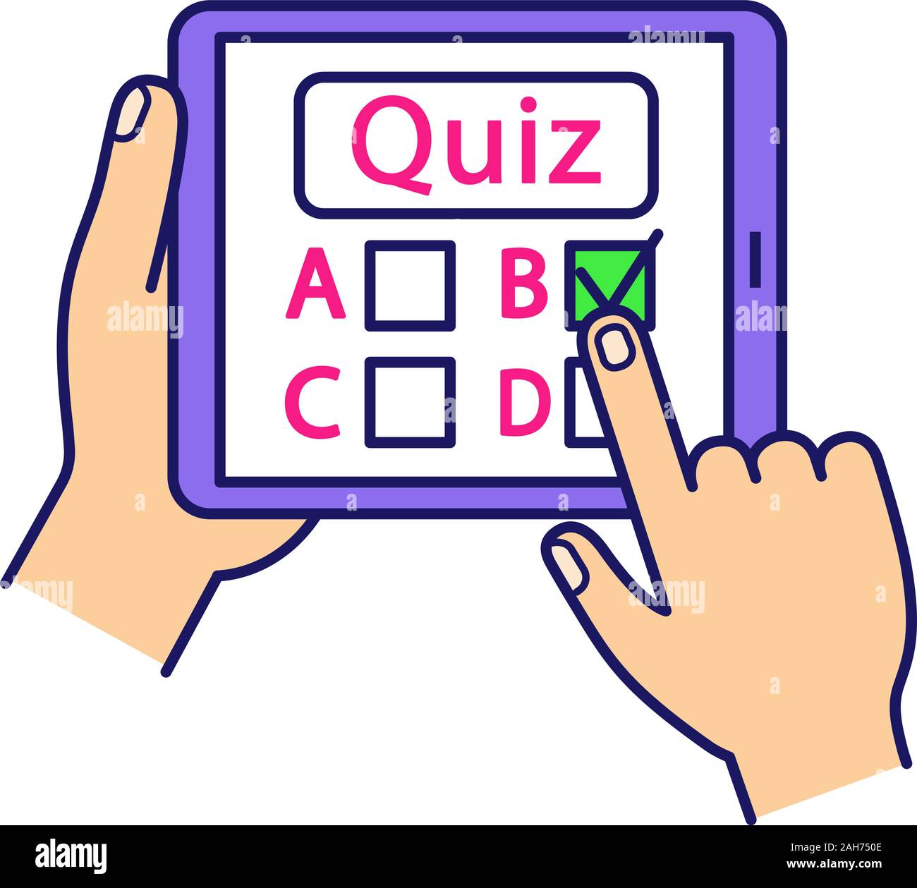 Quiz Online icona di colore. Quiz app. Giocare gioco intellettuale.  Lotteria. Test online. Tablet PC game. Isolato illustrazione vettoriale  Immagine e Vettoriale - Alamy