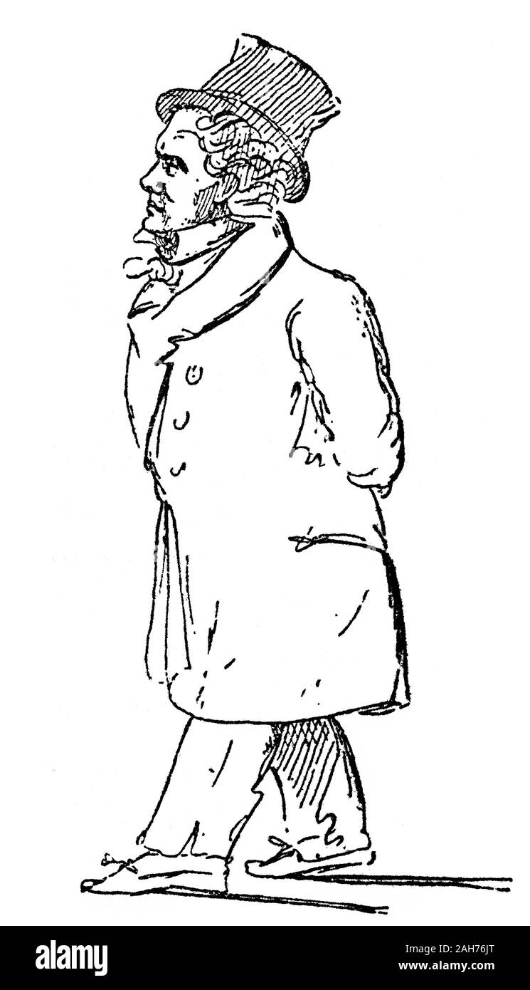 La caricatura di J. P. Lyser, Beethoven a Vienna, Ludwig van Beethoven, 1770 -1827, del compositore tedesco Foto Stock