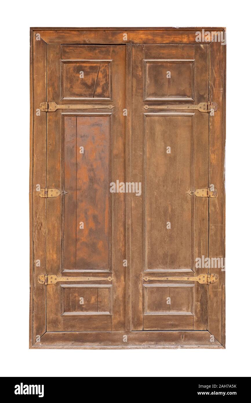 Persiane in legno nel vecchio edificio. Texture. Foto Stock