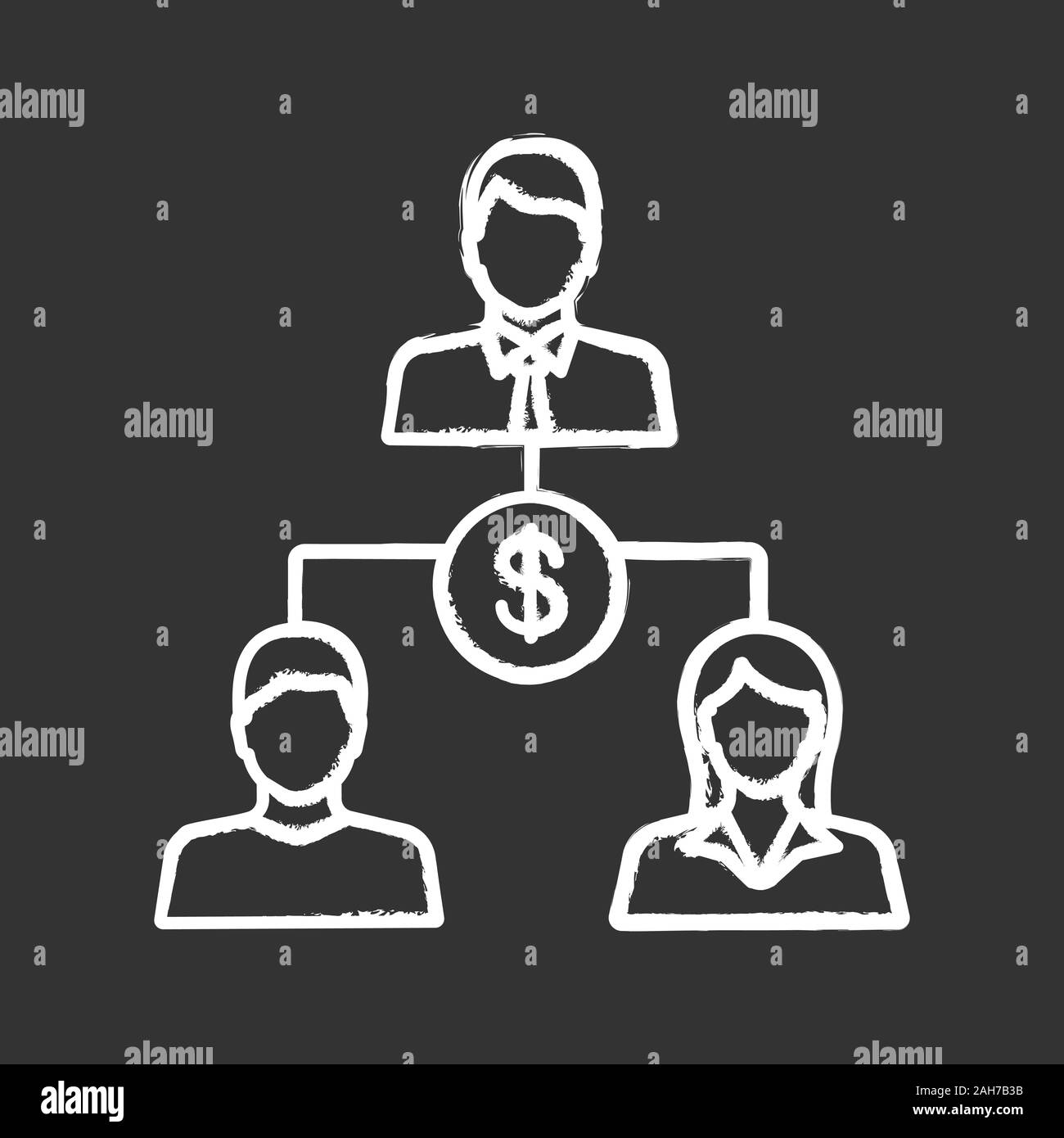 Transazioni sul dollaro chalk icona. Banking. Le operazioni finanziarie. Gli investitori. Il rimborso. La cooperazione finanziaria. Joint Stock Company. Vettore isolato chalkboa Illustrazione Vettoriale