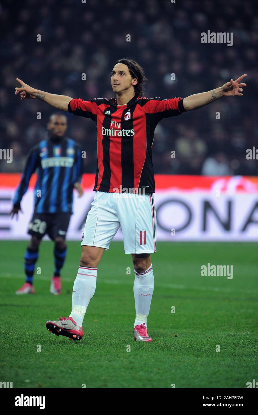 Milano, 15 novembre 2010, SAN SIRO, calcio Seria A 2010/2011,FC Inter - AC Milan: di Zlatan IBRAHIMOVIC Foto Stock