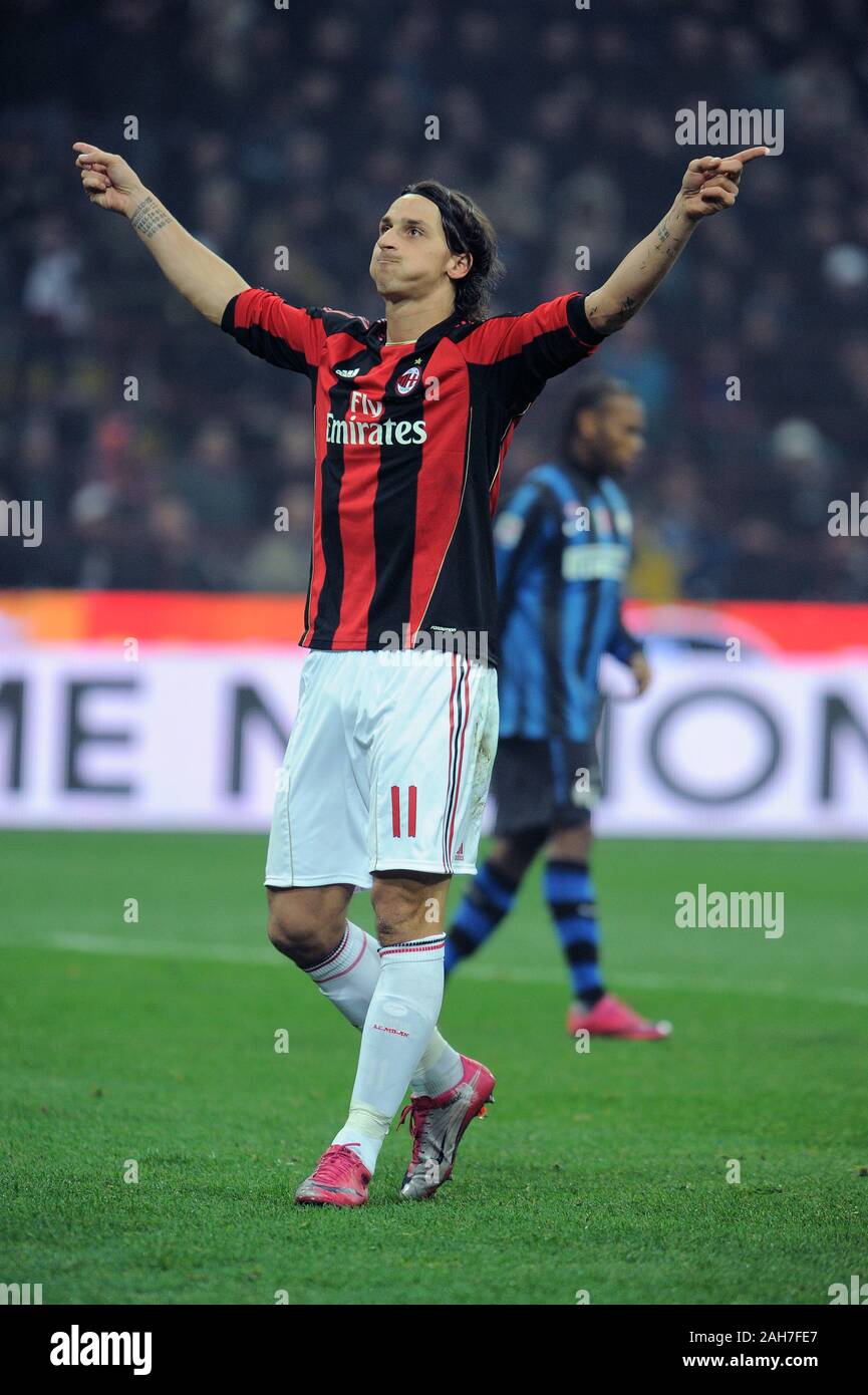 Milano, 15 novembre 2010, SAN SIRO, calcio Seria A 2010/2011,FC Inter - AC Milan: di Zlatan IBRAHIMOVIC Foto Stock