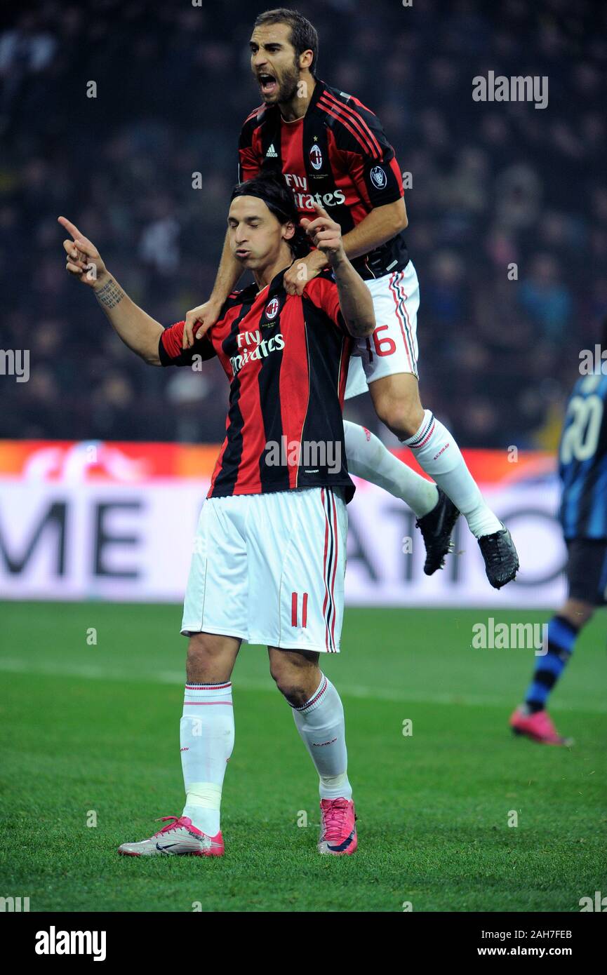 Milano, 15 novembre 2010, SAN SIRO, calcio Seria A 2010/2011,FC Inter - AC Milan: di Zlatan IBRAHIMOVIC Foto Stock