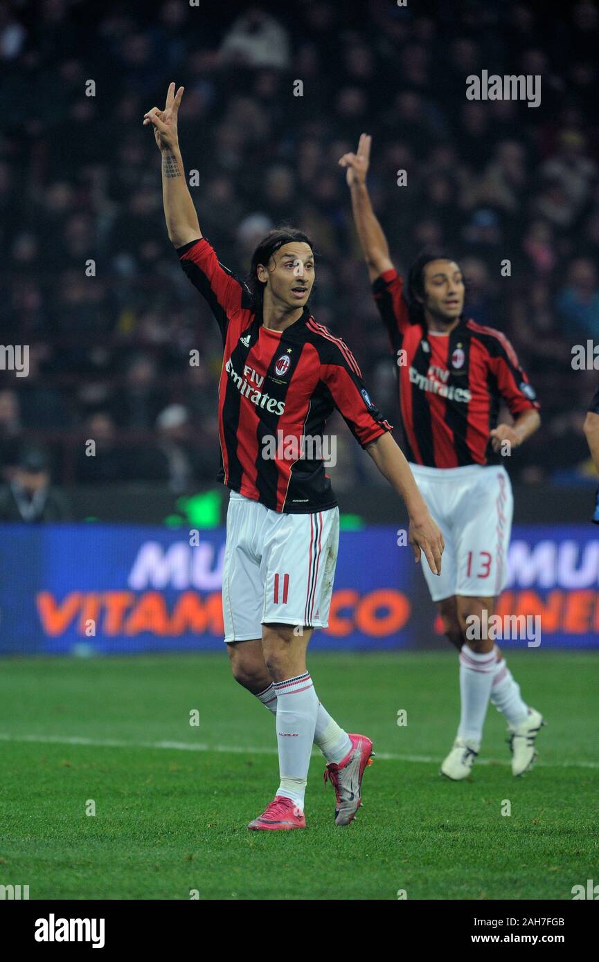 Milano, 15 novembre 2010, SAN SIRO, calcio Seria A 2010/2011,FC Inter - AC Milan: di Zlatan IBRAHIMOVIC Foto Stock
