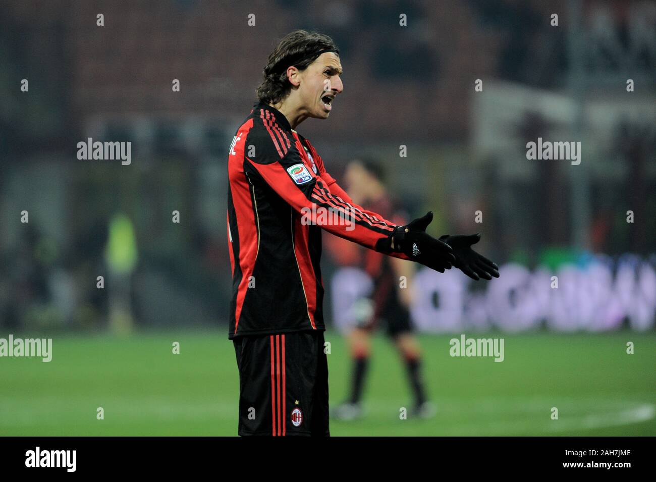 Milano, 18 dicembre 2010, 'G.ALLO STADIO MEAZZA SAN SIRO ' Stadium,Campionato di Calcio Seria A 2010/2011, AC Milan - AS Roma: di Zlatan IBRAHIMOVIC Foto Stock