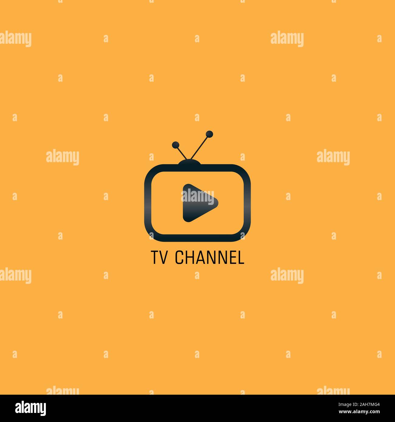 Online il canale TV Logo Design Template, Icona TV, nero pulsante  Riproduci, Live Streaming, società di intrattenimento, Antenna, giallo  sfondo arancione, EPS 10 Immagine e Vettoriale - Alamy