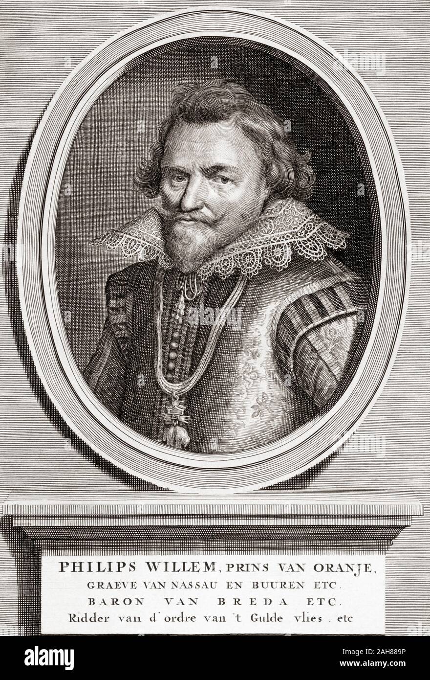 Filippo Guglielmo, principe di Orange, 1554 - 1618. Dopo un secolo XVIII stampare da Bernard Picart. Foto Stock