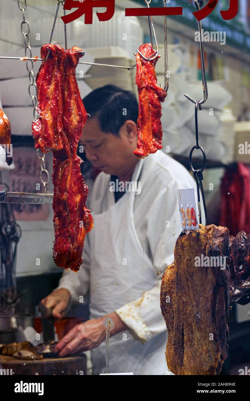 Carne cinese store di San Francisco Chinatown, Stati Uniti d'America Foto Stock