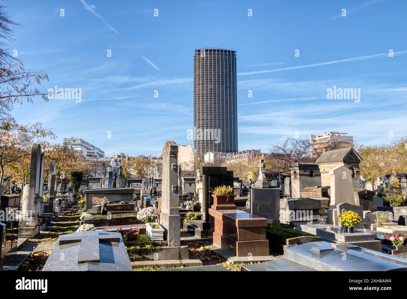Cimitero di Montparnasse di Parigi Foto Stock
