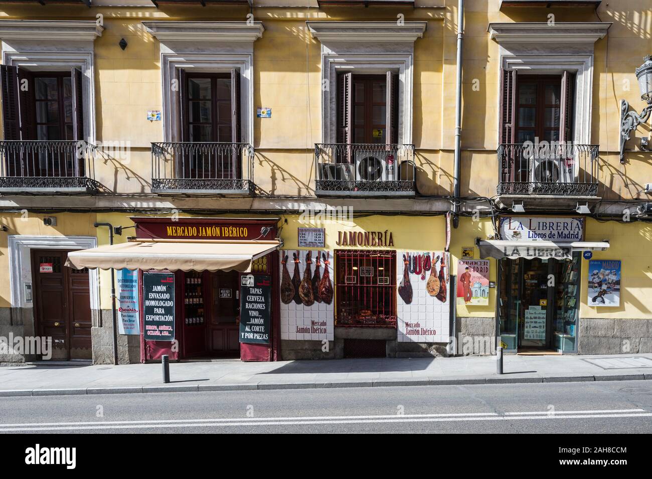 Un macellaio locale negozio di Madrid, Spagna Foto Stock