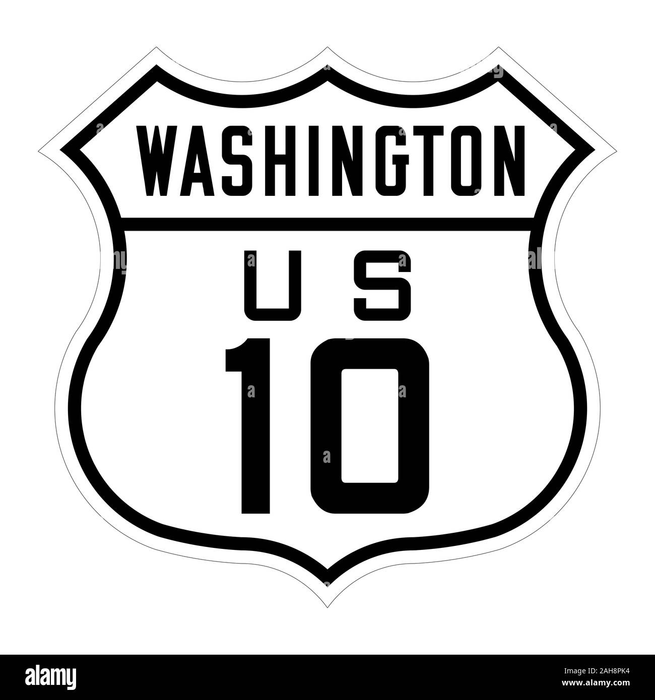 Washington us route 10 segno Foto Stock