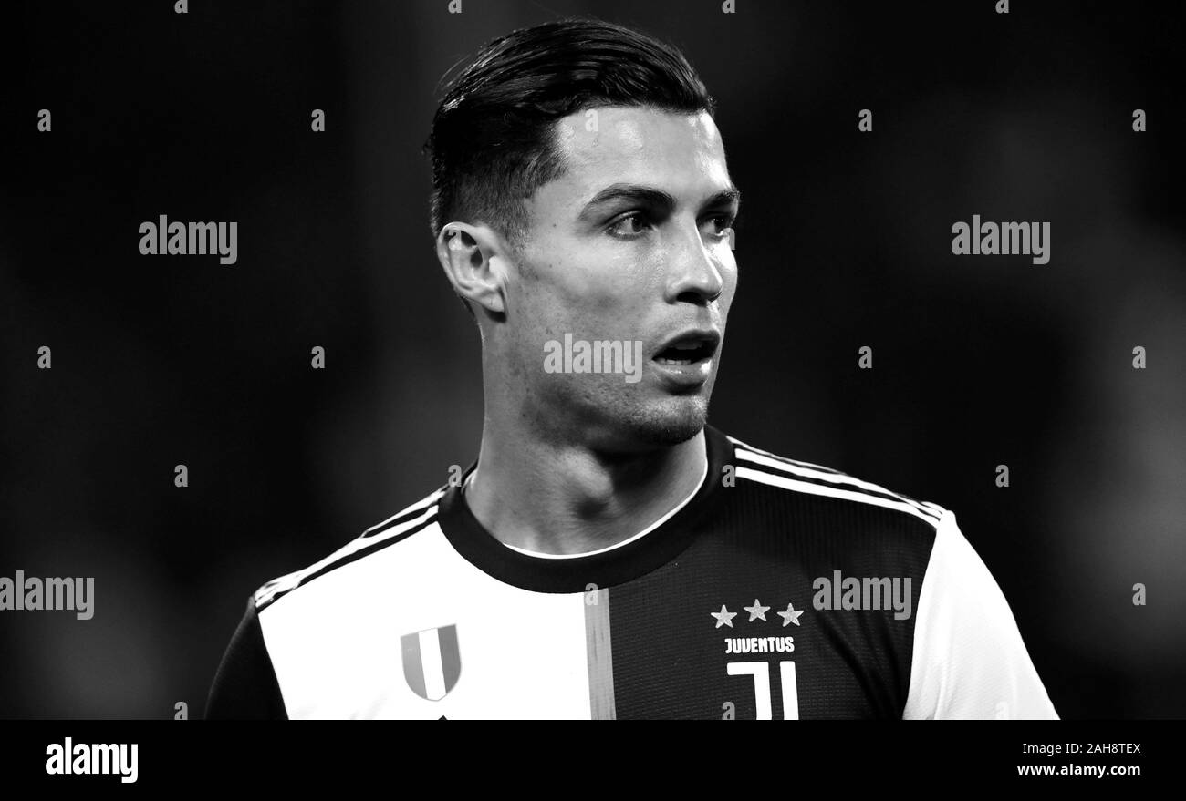 Torino, ITALIA - 10 novembre 2019: Cristiano Ronaldo si affaccia durante la Serie A 2019/2020 JUVENTUS / MILANO allo stadio Allianz. Foto Stock