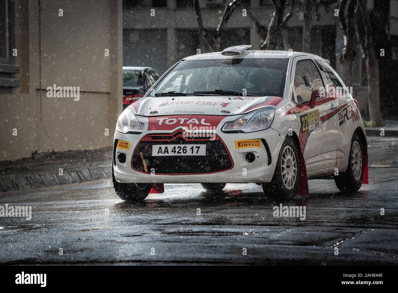 Città di paralimni, Cipro - 16 febbraio 2019: Est Rally Safari '19 per le strade della città di Paralimni Foto Stock