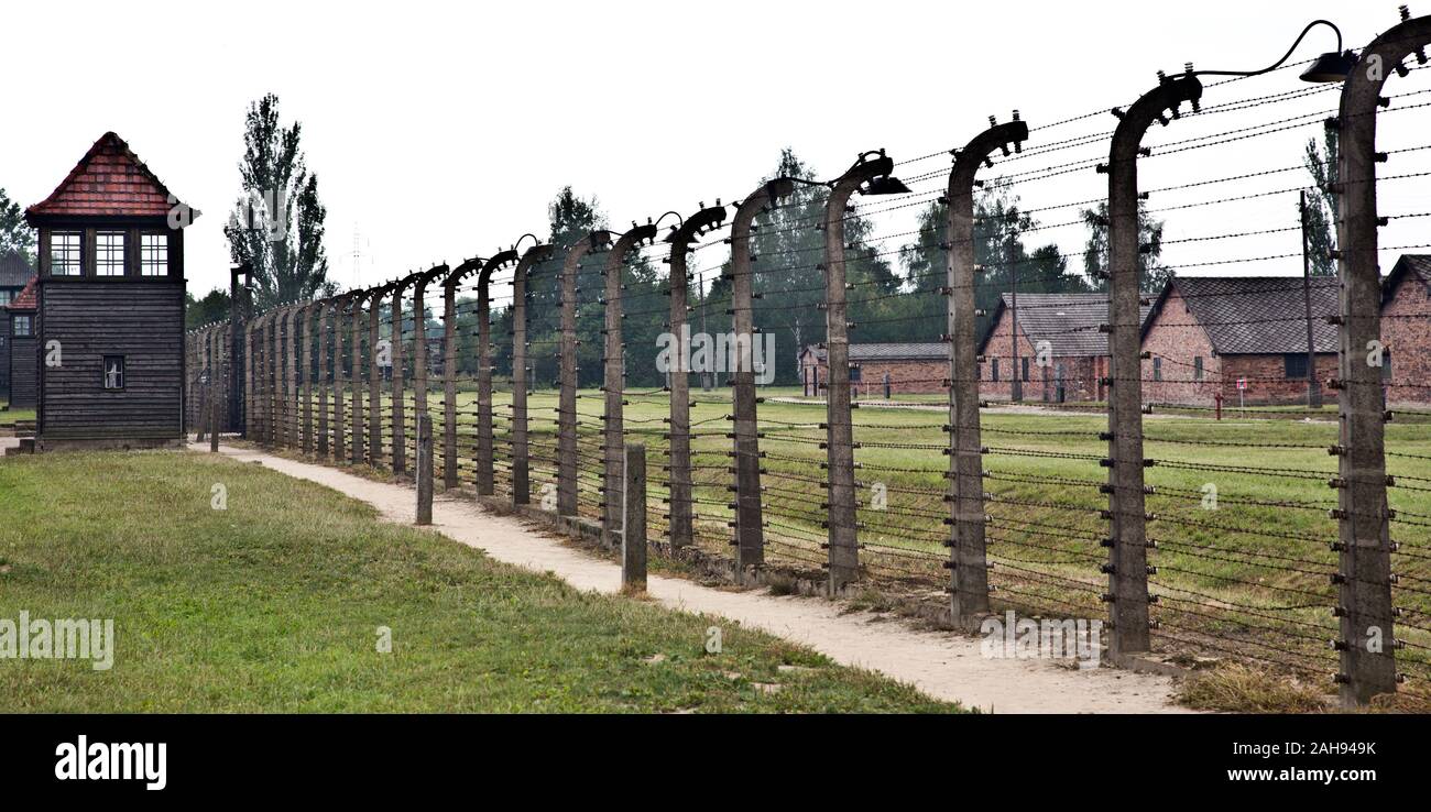Viste di Auschwitz II BIrkenau Foto Stock