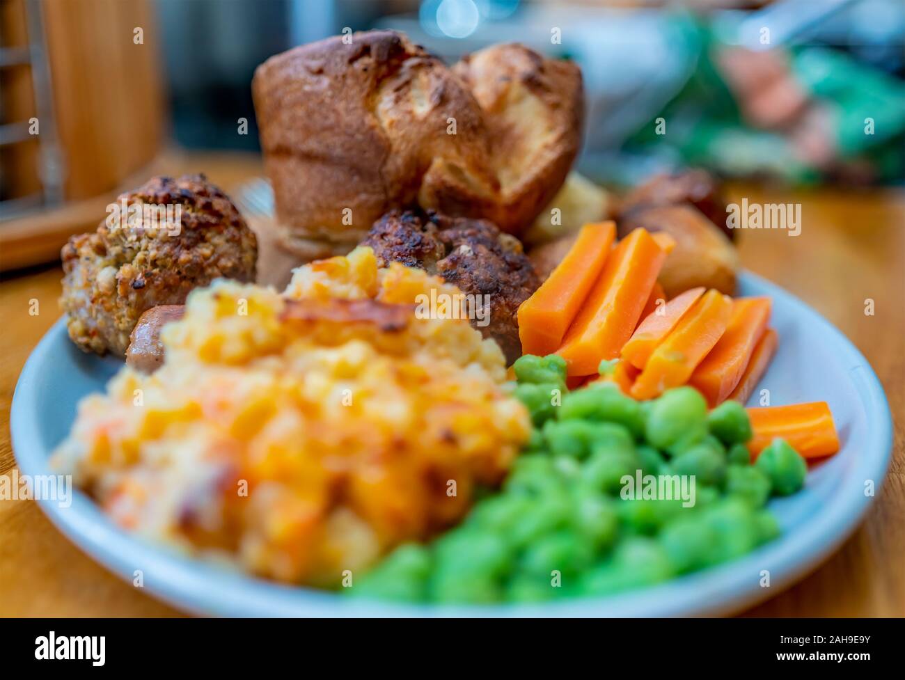 Messa a fuoco selettiva e close up di un tradizionale arrosto Foto Stock