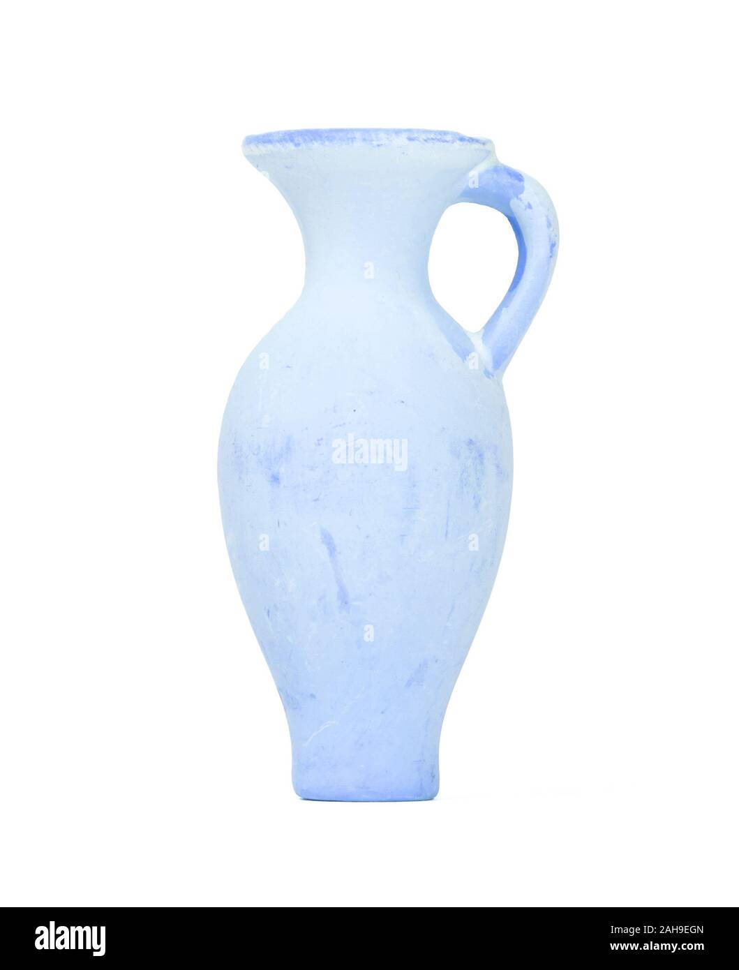 Piccola anfora isolato su uno sfondo bianco Foto Stock