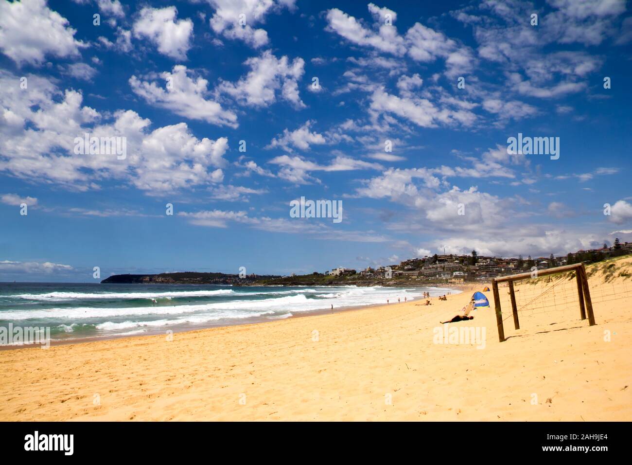 Spiaggia a Curl Curl, spiagge settentrionali, Nuovo Galles del Sud Foto Stock