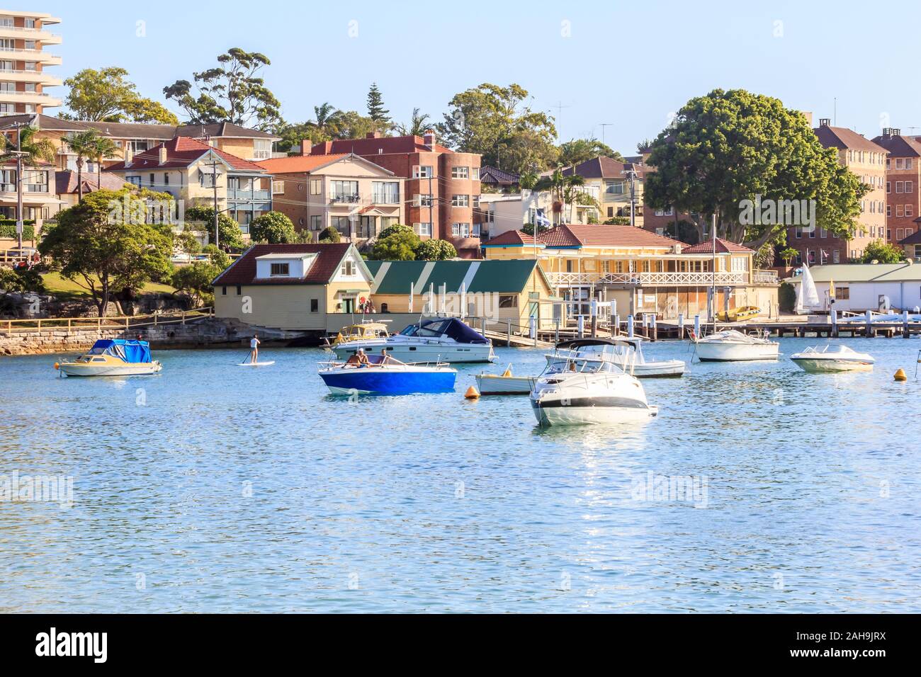 Barche in Manly Cove, Sydney, Australia Foto Stock