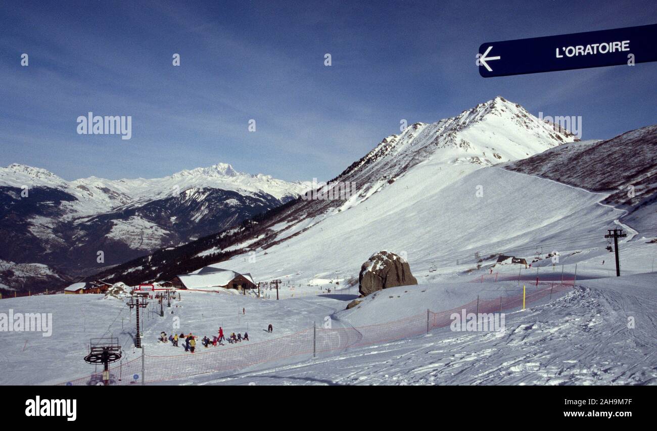 Ski resort di Valmorel Savoie Foto Stock